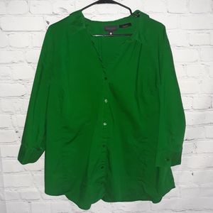 Worthington Sz: 2X Green Button Down Top...